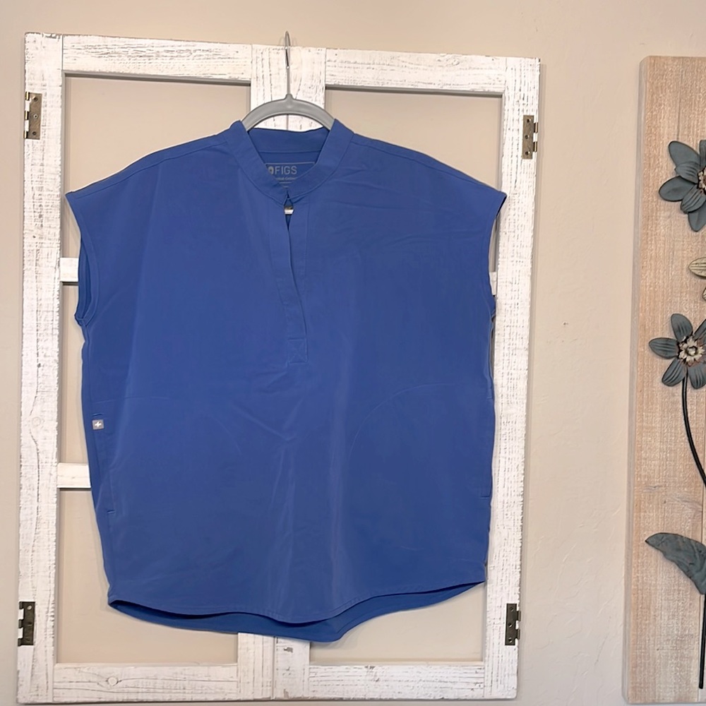 FIGS Women's Royal Blue Sleeveless Tunic Top